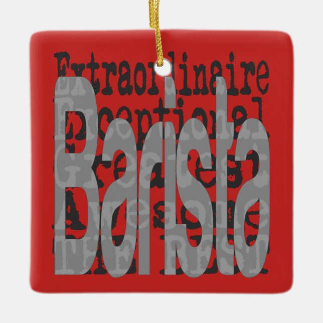 Barista Extraordinaire Julgransprydnad Keramik (Framsida)