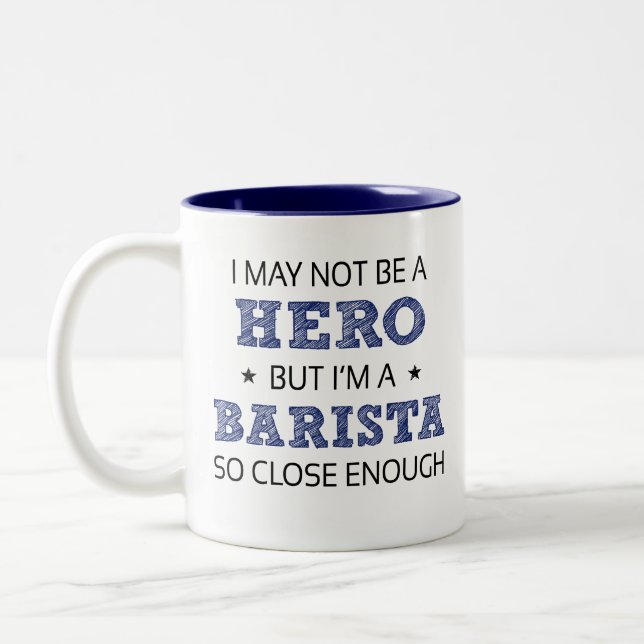 Barista Hero Humor Novelty Två-Tonad Mugg (Vänster)