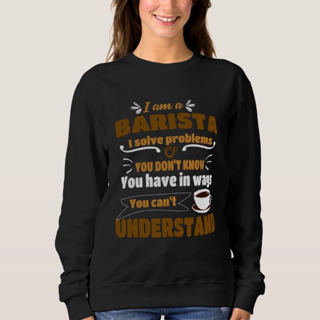 Barista I solve Problems  Coffee Maker Apparel T Shirt (Framsida)
