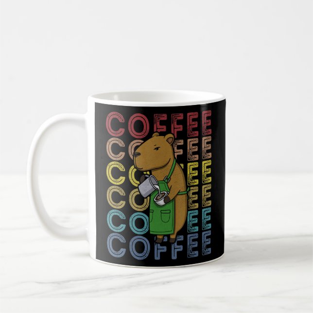Barista kaffe capybara capybarista cappuccinos mi kaffemugg (Vänster)