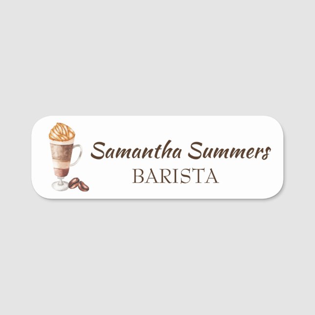 Barista Kaffe Espresso Latte Kafé Namnbricka (Framsida)