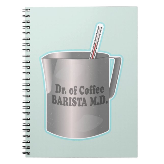 Barista-kaffet skapar lustigt doktor anteckningsbok (Framsidan)