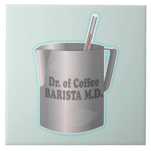 Barista-kaffet skapar lustigt doktor kakelplatta