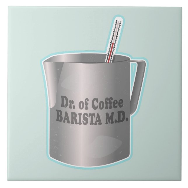 Barista-kaffet skapar lustigt doktor kakelplatta (Framsidan)