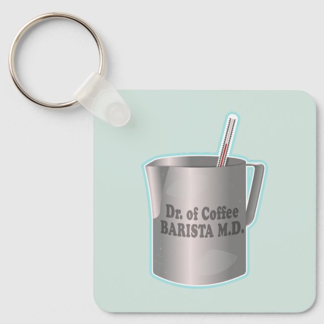 Barista-kaffet skapar lustigt doktor nyckelring (Framsida)