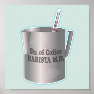 Barista-kaffet skapar lustigt doktor poster