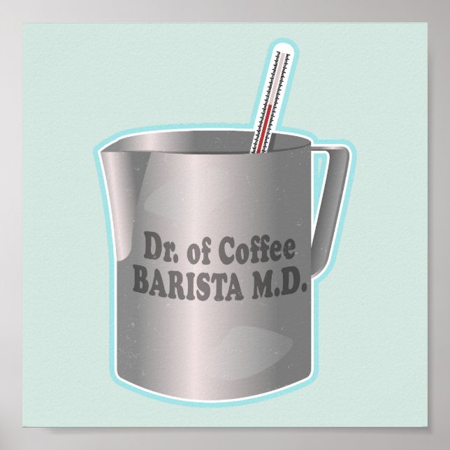 Barista-kaffet skapar lustigt doktor poster (Framsidan)