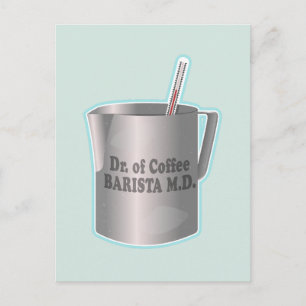 Barista kaffetillverkning rolig doktor vykort