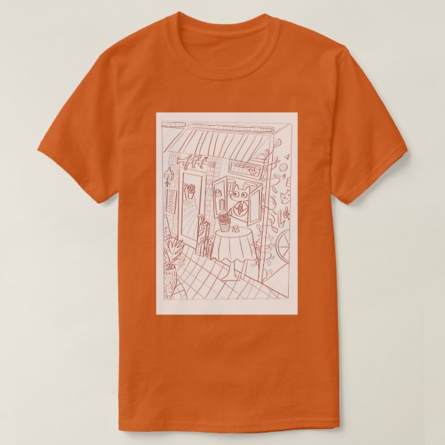 Barista-katt utan färg t shirt (Design framsida)