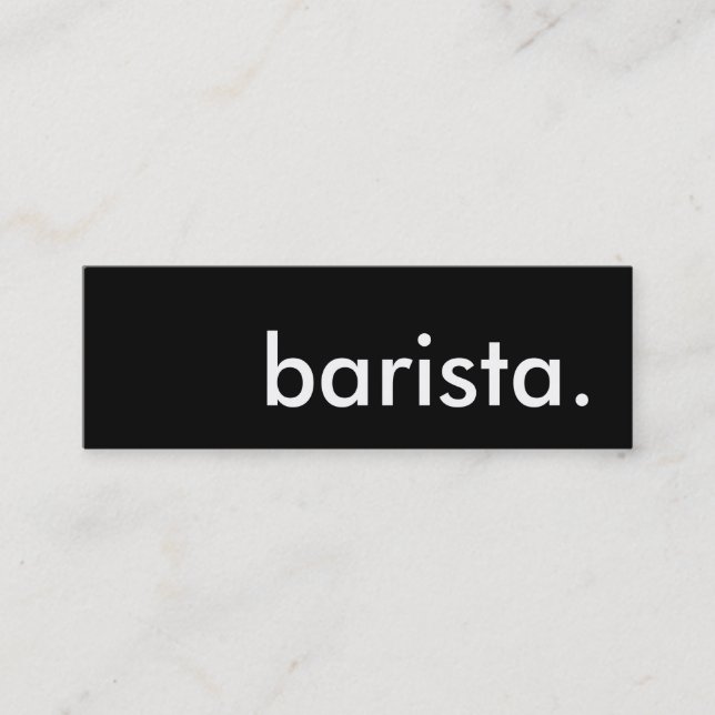barista. mini visitkort (Framsida)