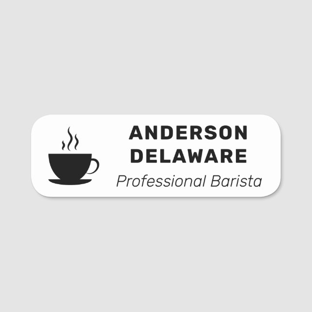 Barista Modern och Professionell Namnbricka (Framsida)