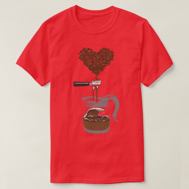 Barista och Underbara kaffebönor T Shirt (Design framsida)