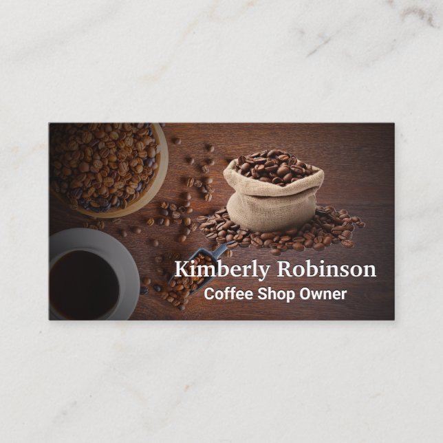 Barista | Påse kaffebönor Visitkort (Framsida)
