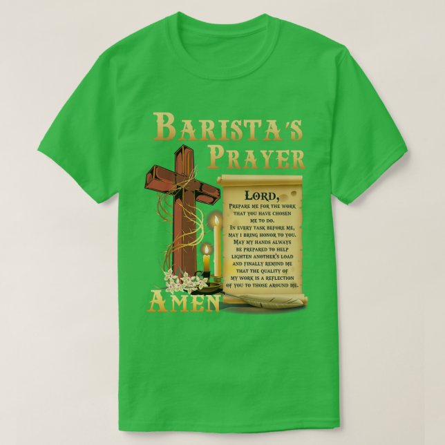 Barista Prayer Shirt T (Design framsida)