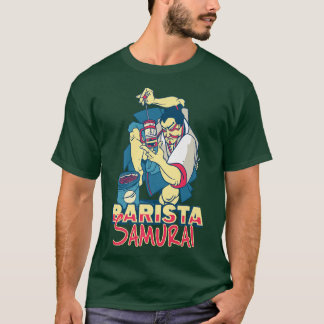 Barista Samurai Fransk Pressmotif Coffee Älskare a T Shirt
