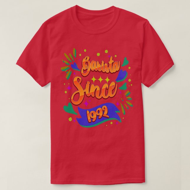 Barista sedan 1992 Unika Bartender-idéer för T Shirt (Design framsida)