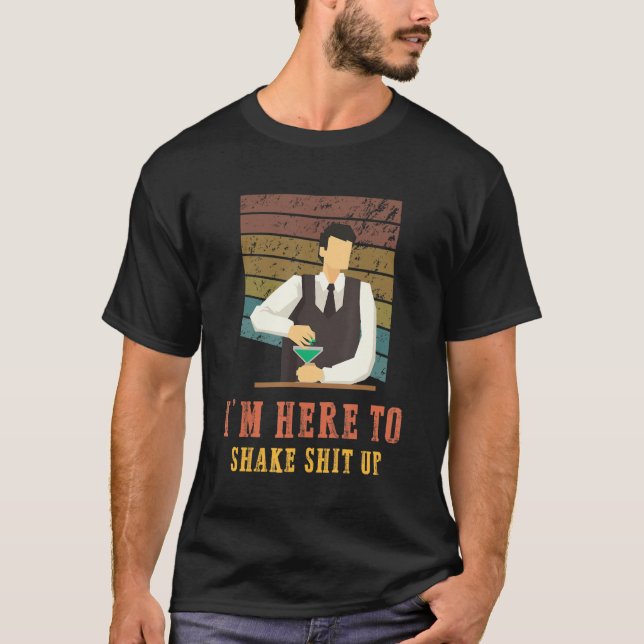 Barista Shake Up Bartender Funny Saying T Shirt (Framsida)