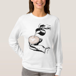 Barista skapar latte t shirt