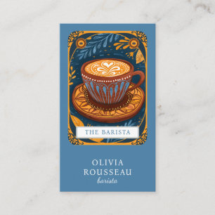 Barista Tarot Blue Visitkort