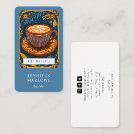 Barista Tarot Blue Visitkort