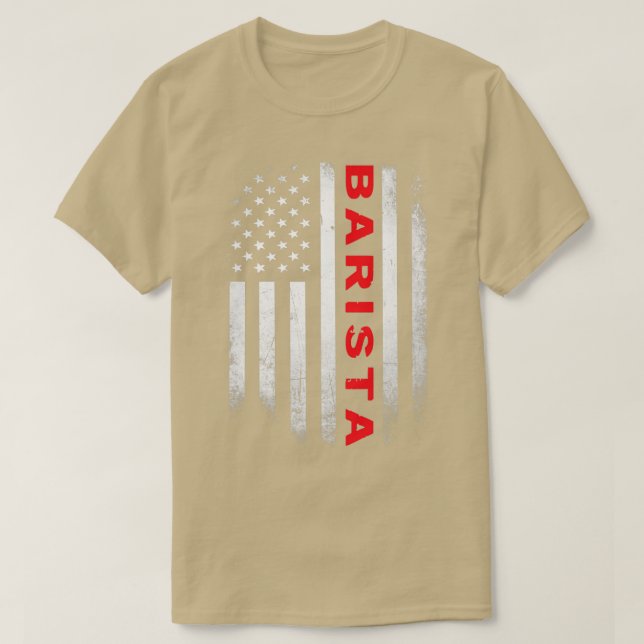 Barista US Flagga Shirt T Shirt (Design framsida)