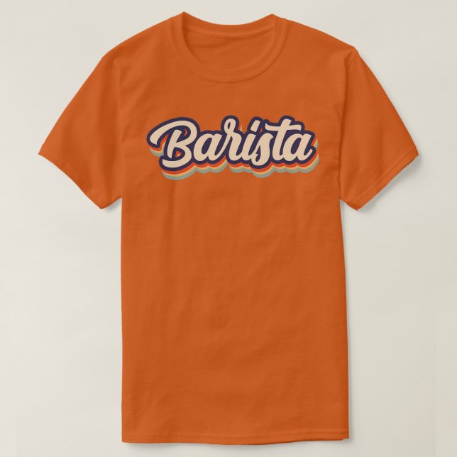 Barista Vintage Färg T Shirt (Design framsida)