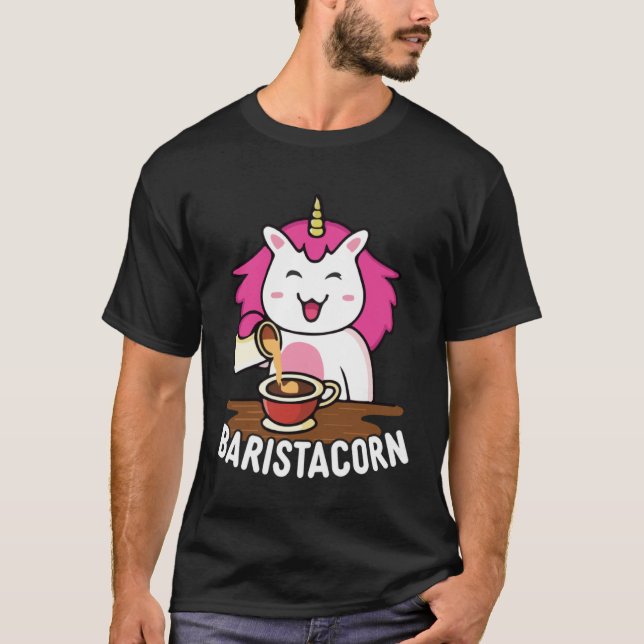 Baristacorn  Barista Unicorn Coffeemaker T Shirt (Framsida)