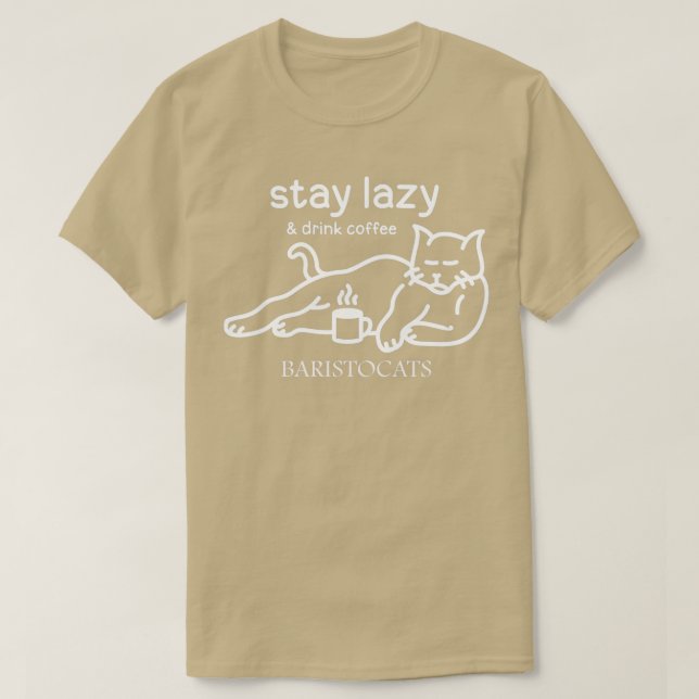 Baristo Cat Coffee Barista Shirt 4 T Shirt (Design framsida)