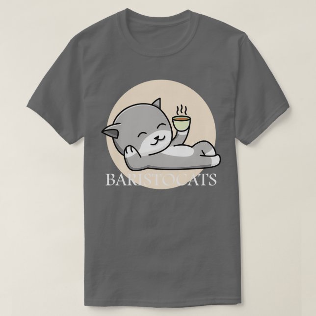 Baristo Cat Coffee Barista Shirt T Shirt (Design framsida)