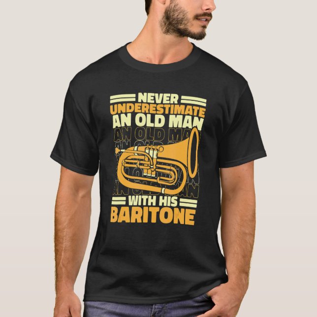 Baritone Bass Euphonium Old Man 1 T Shirt (Framsida)