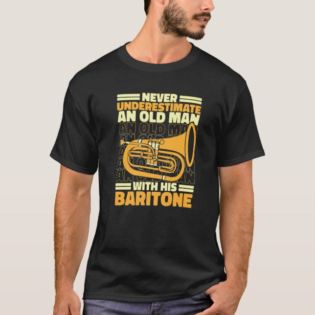 Baritone Bass Euphonium Old Man  1 T Shirt (Framsida)