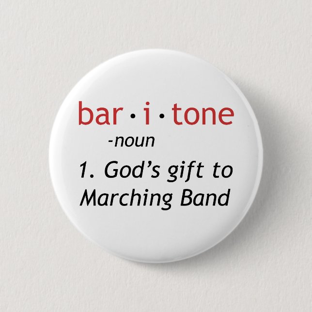 Baritone Definition Funny Marching Band Knapp (Framsida)