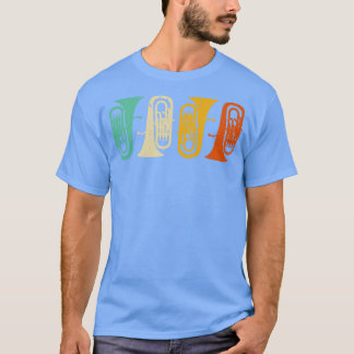 Baritone Euphonium Retro Vintage Tuba Brass Instru T Shirt