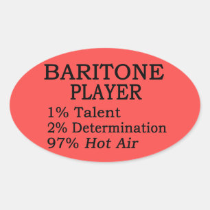 Baritone Hett Luft Oval Sticker Ovalt Klistermärke