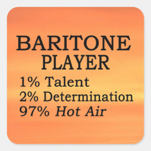 Baritone Hett Luft Square Sticker Fyrkantigt Klistermärke