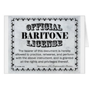 Baritone License Hälsningskort