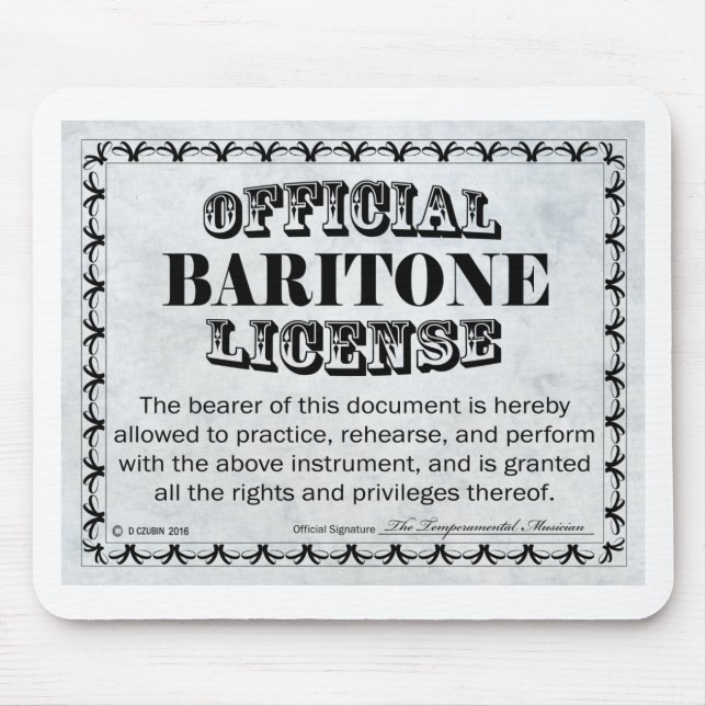 Baritone License Musmatta (Framsidan)