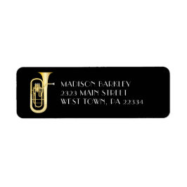 Baritone Musician Band Teacher Label Returadress Etikett