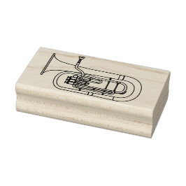 Baritone Musician Band Teacher Rubber Frimärke Stämpel