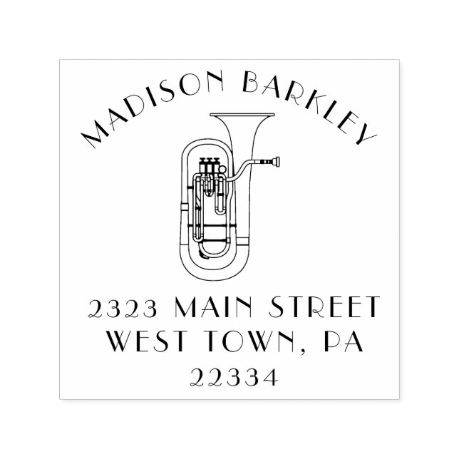 Baritone Musician Band Teacher Self-inking Frimärk Självfärgande Stämpel (Design)