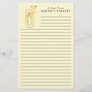 Baritone Musician Teacher Stationery Brevpapper