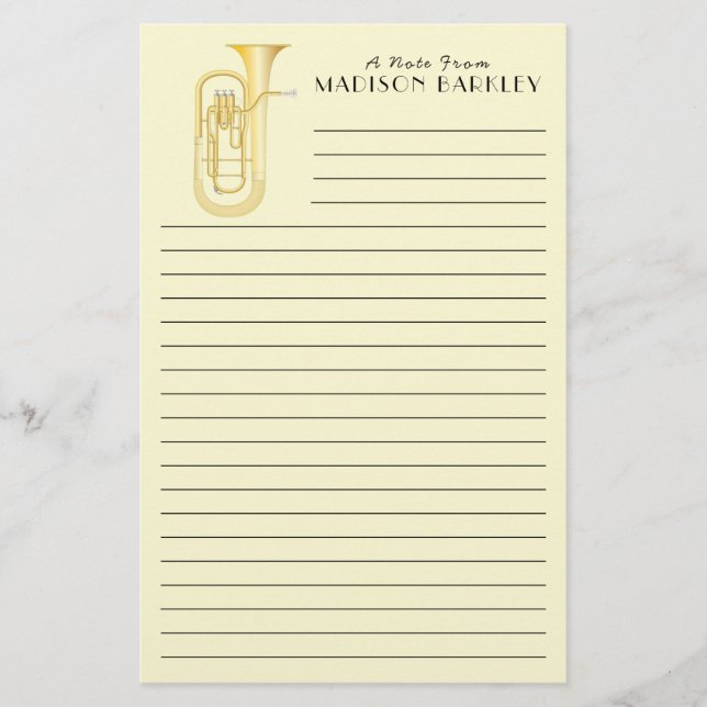 Baritone Musician Teacher Stationery Brevpapper (Framsida)