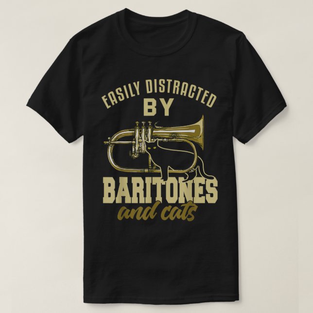 Baritone Shirt Funny Cat Lover Marching Band Barit T Shirt (Design framsida)