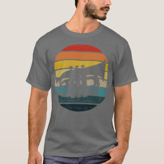 Baritone Silhouette på en stressad Retro Sunset d T Shirt