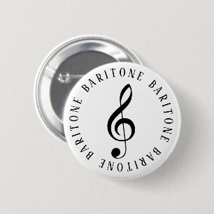 Baritone Singer Treble Clef Button Knapp