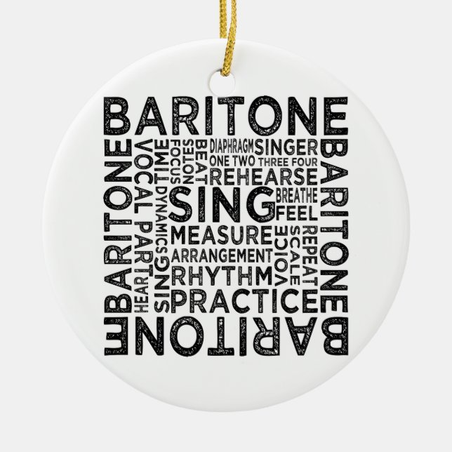 Baritone Typography Julgransprydnad Keramik (Framsidan)