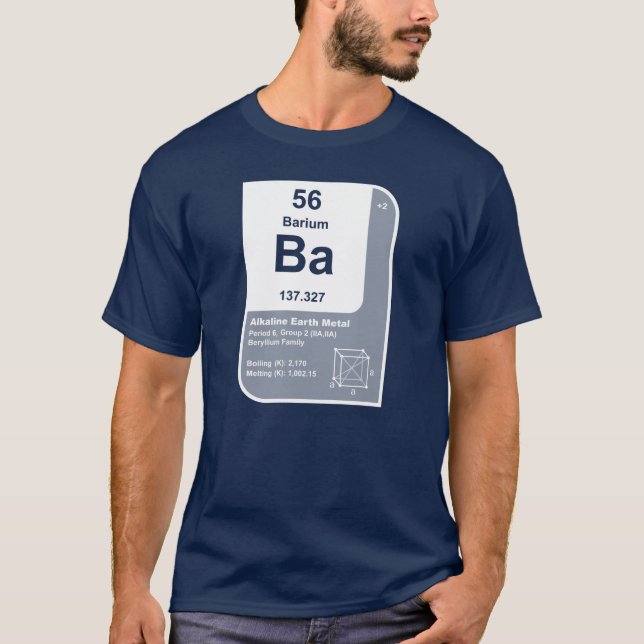 Barium (Ba) Tee Shirt (Framsida)