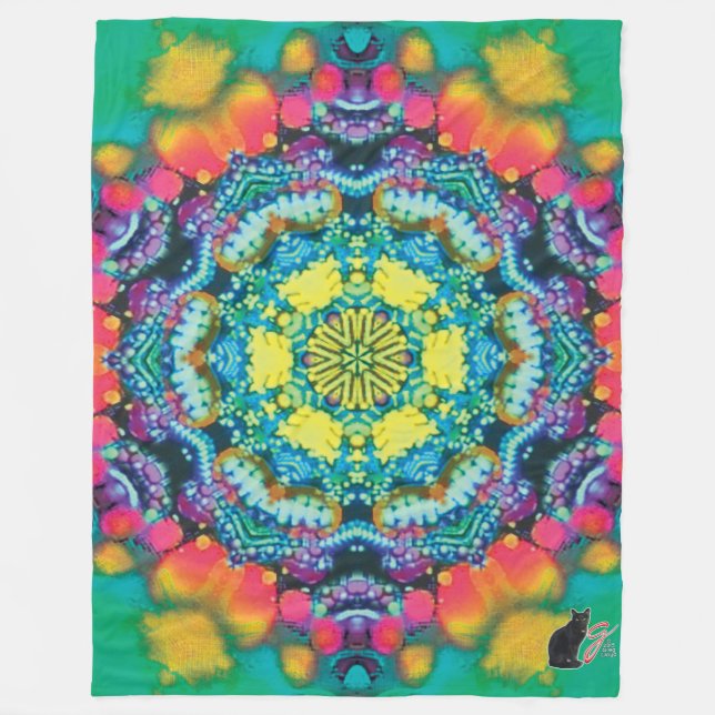 Barium Kaleidoscope Fleece Blanket (Framsidan)