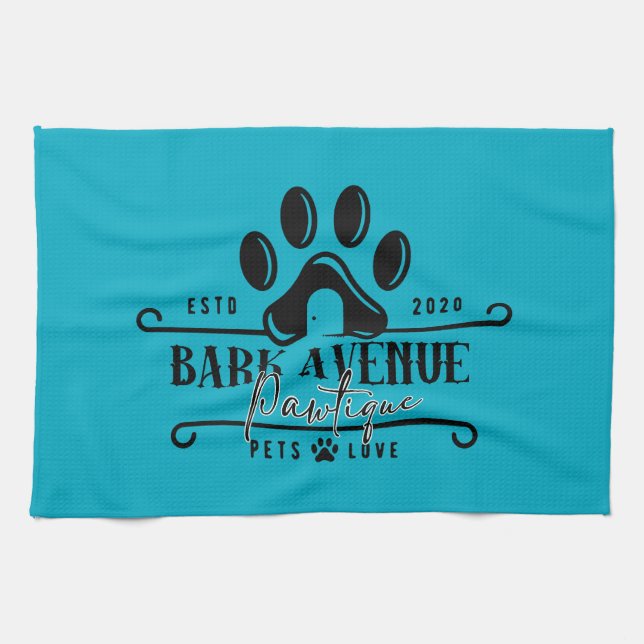 Bark Ave Pawtique [logotyp1] Kökshandduk (Horisontell)
