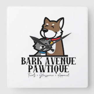 Bark Avenue Pawtique Fyrkantig Klocka